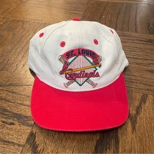 Vintage St. Louis Cardinals Russell Athletic Snapback Hat White/Red 90’s Retro